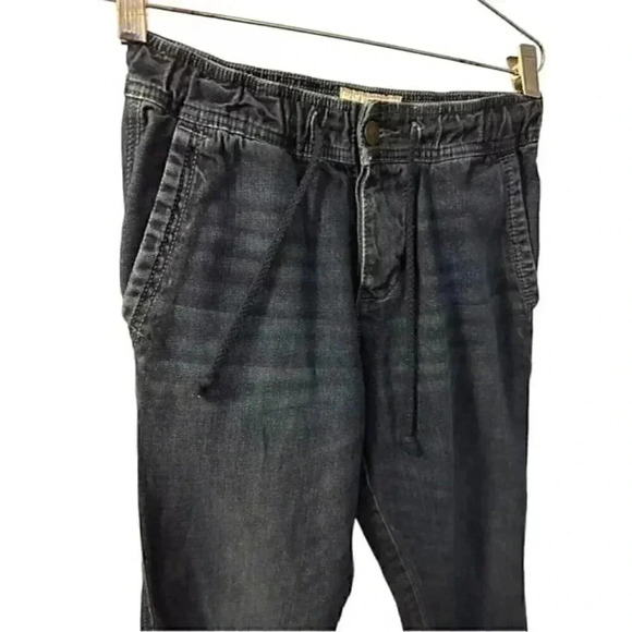 Abercrombie & Fitch High rise Cotton Drawstring Jogger Denim Women XS Pant Blue - Picture 3 of 8